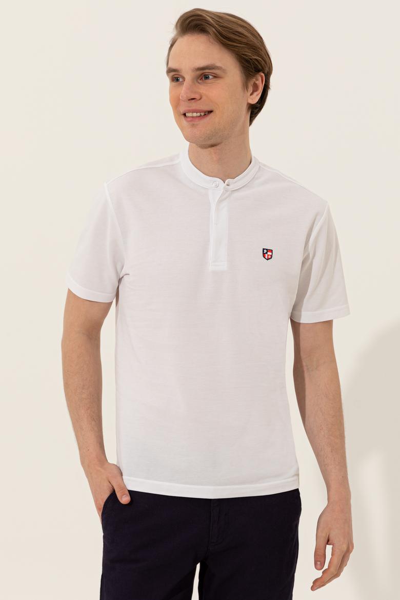 Erkek Beyaz Hakim Yaka Tişört - 50247366007