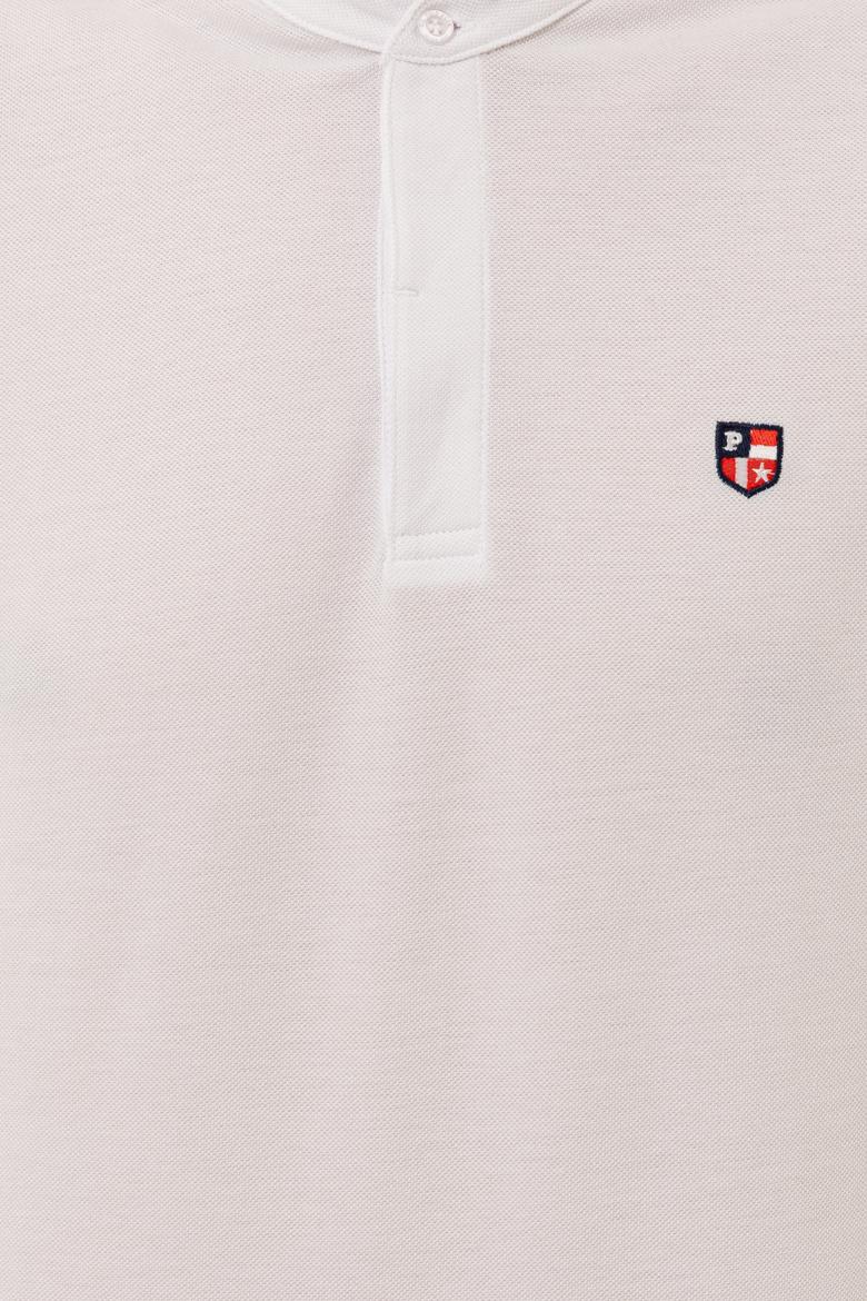 Erkek Beyaz Hakim Yaka Tişört - 50247366007