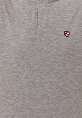 Erkek Gri Melanj Hakim Yaka Tişört - 50247366033