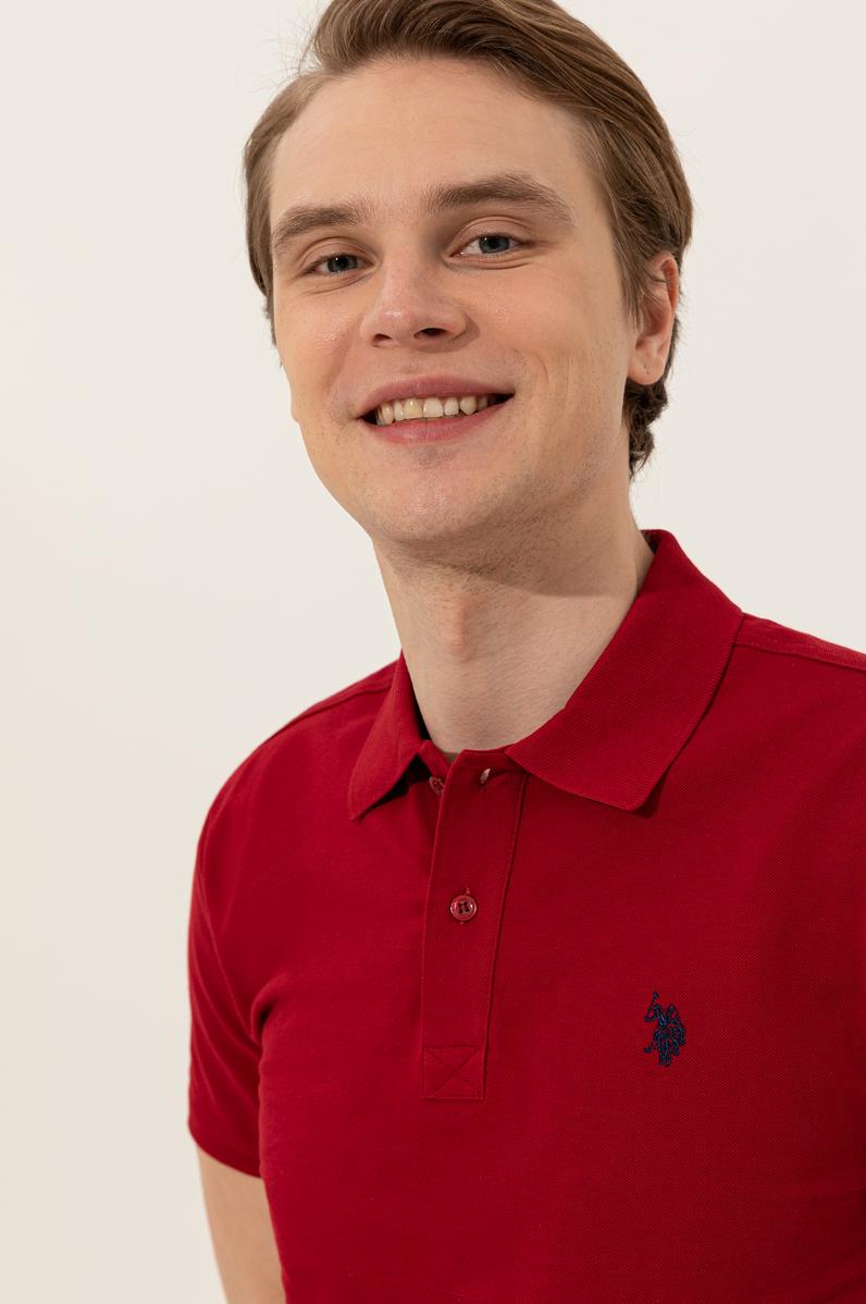 Erkek Bordo Basic Polo Yaka Tişört