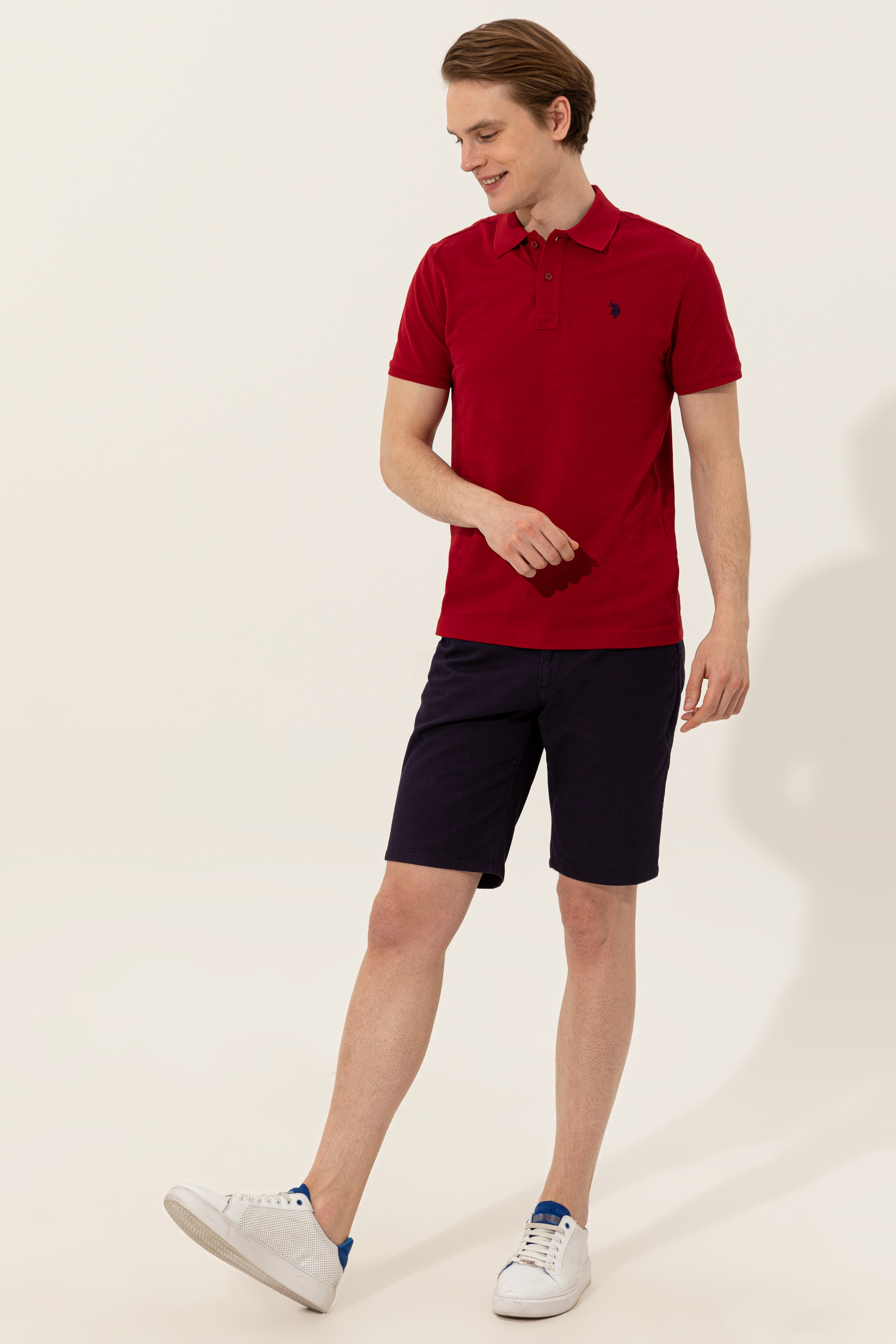 Erkek Bordo Basic Polo Yaka Tişört - Image 4