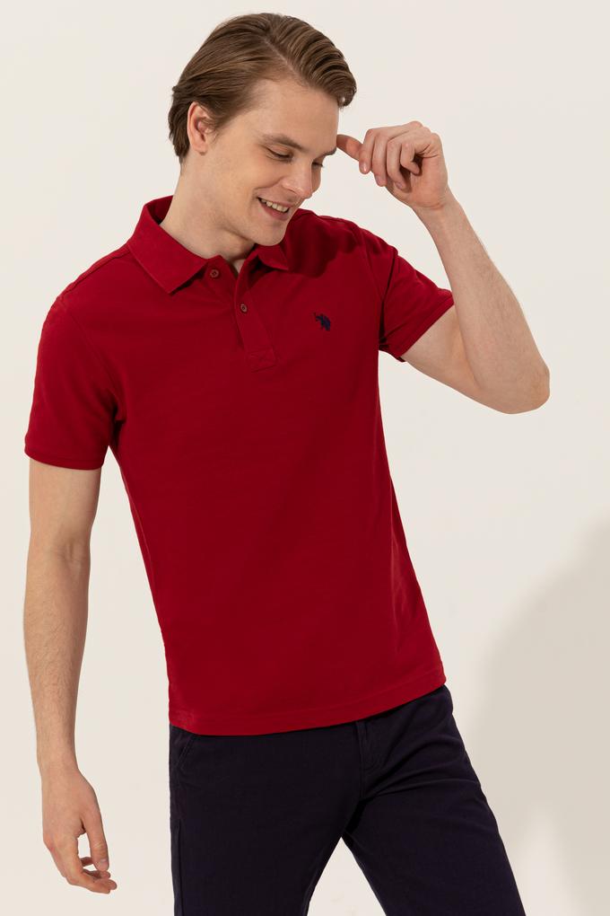Erkek Bordo Basic Polo Yaka Tişört