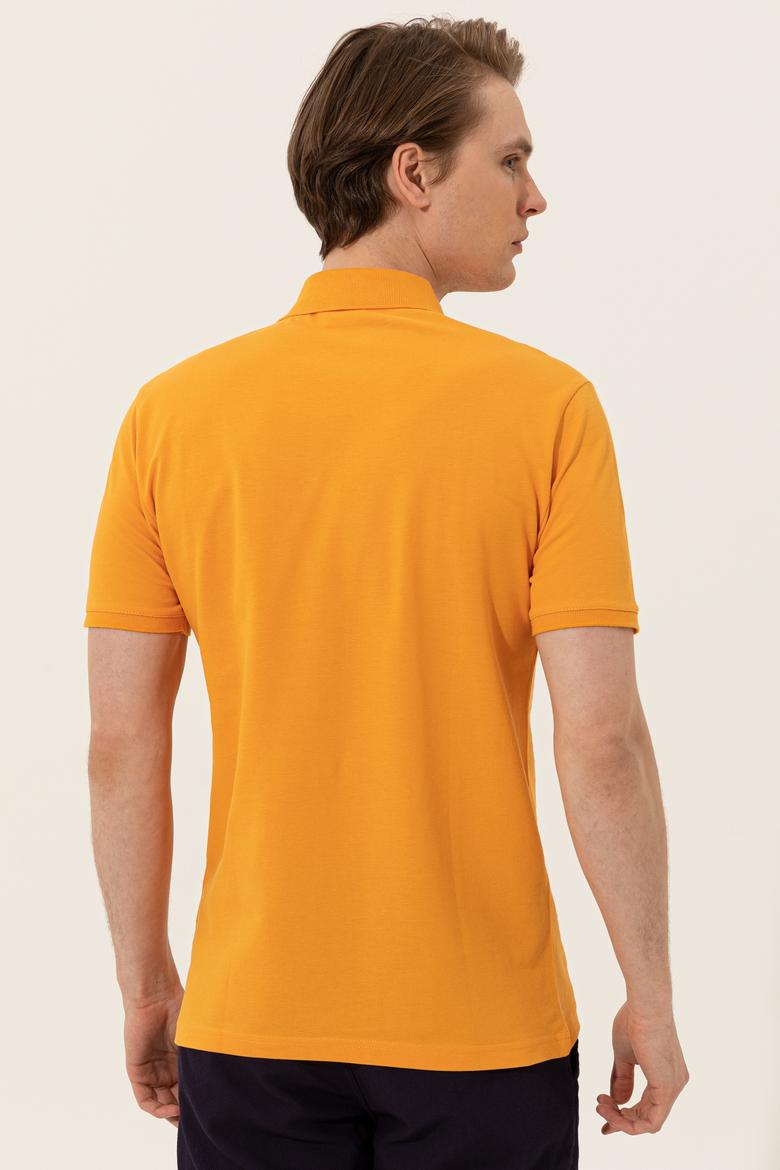 Erkek Koyu Sarı Basic Polo Yaka Tişört - 50249149286