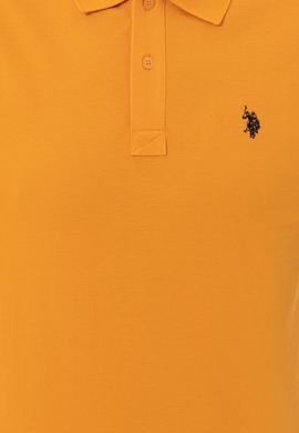 Erkek Koyu Sarı Basic Polo Yaka Tişört - 50249149286