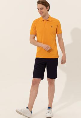 Erkek Koyu Sarı Basic Polo Yaka Tişört - 50249149286