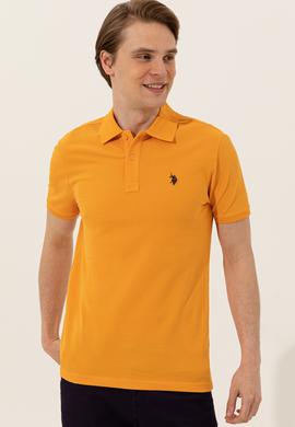 Erkek Koyu Sarı Basic Polo Yaka Tişört - 50249149286