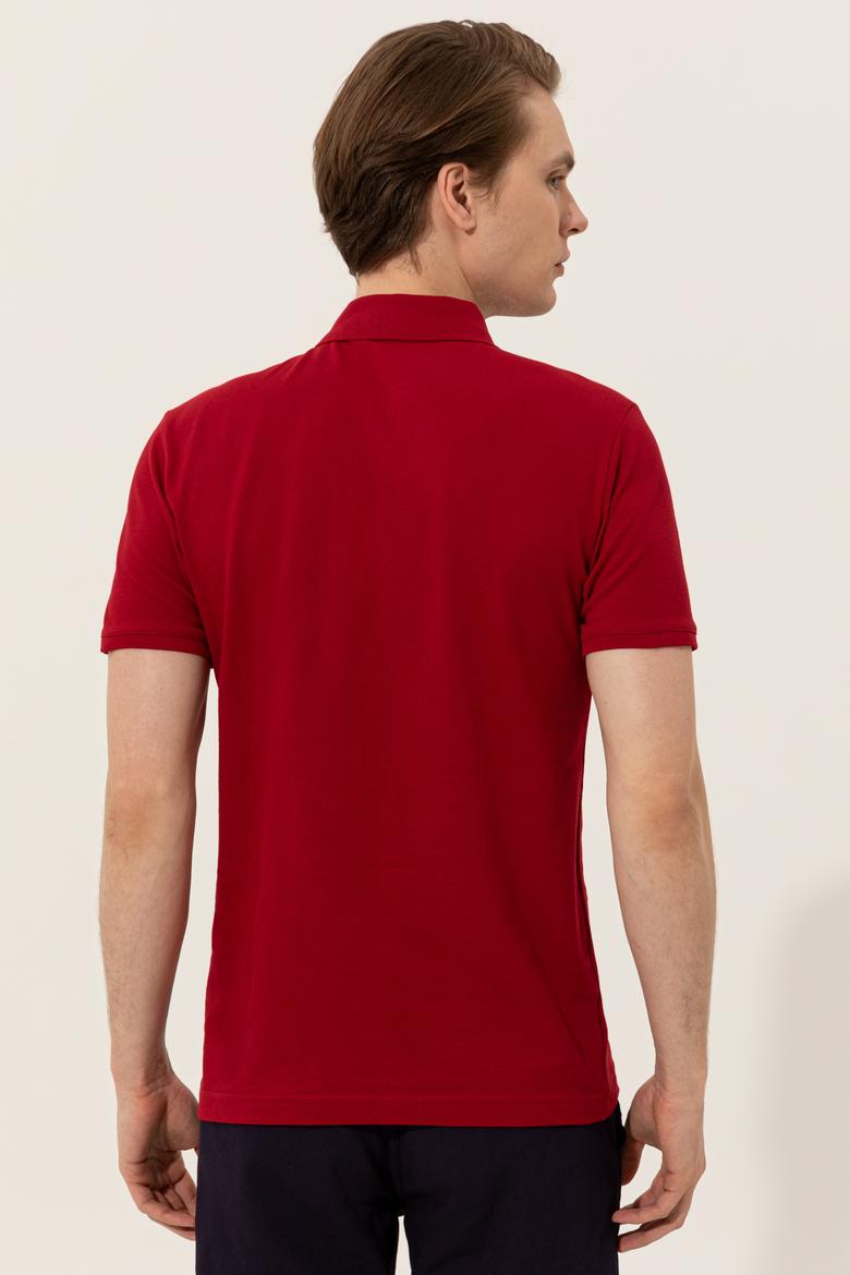 Erkek Bordo Basic Polo Yaka Tişört - 50249149042