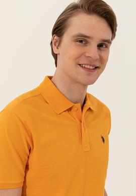 Erkek Koyu Sarı Basic Polo Yaka Tişört - 50249149286