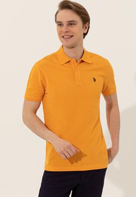 Erkek Koyu Sarı Basic Polo Yaka Tişört - 50249149286
