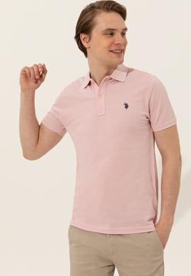 Erkek Pudra Polo Yaka Basic T-Shirt - 50249149147