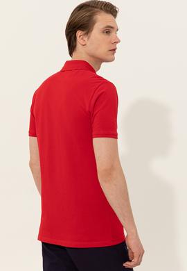 Erkek Kırmızı Basic Polo Yaka Tişört - 50249149340