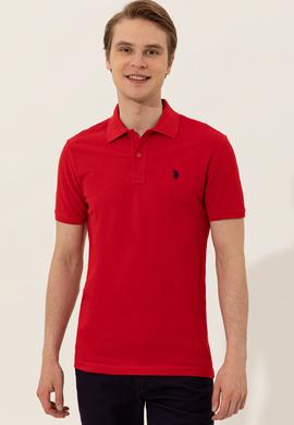 Erkek Kırmızı Basic Polo Yaka Tişört - 50249149340