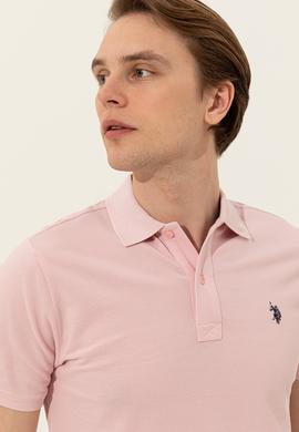 Erkek Pudra Polo Yaka Basic T-Shirt - 50249149147