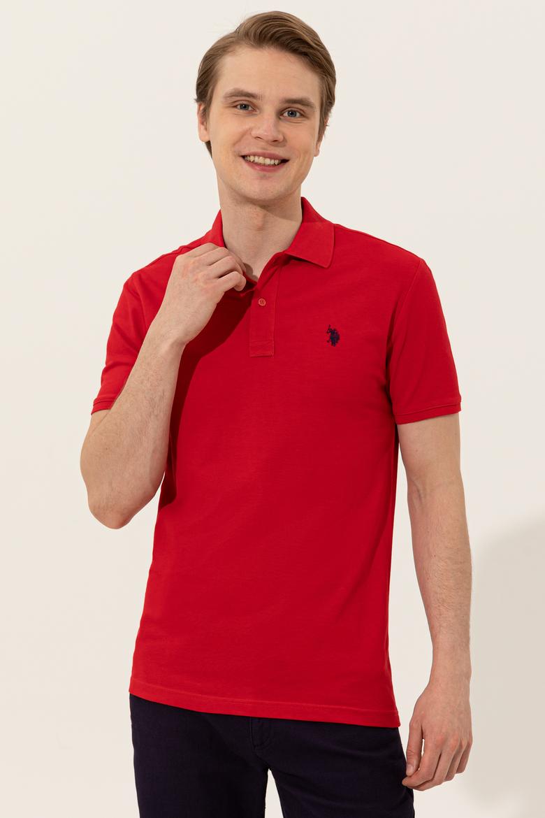 Erkek Kırmızı Basic Polo Yaka Tişört - 50249149340