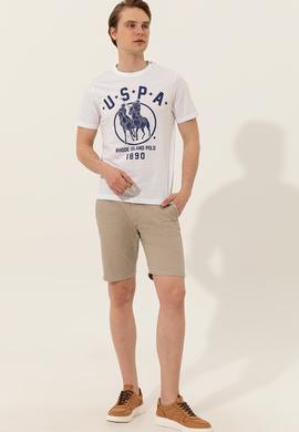 Erkek Beyaz Bisiklet Yaka Tişört - 50249980009