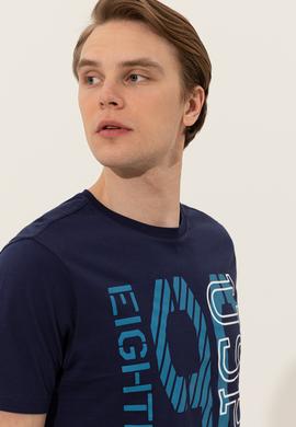 Erkek Lacivert Bisiklet Yaka Tişört - 50246142037