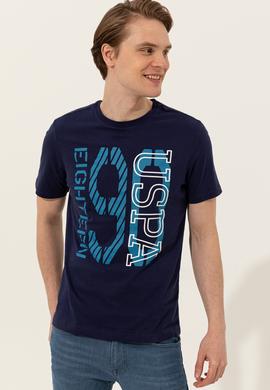 Erkek Lacivert Bisiklet Yaka Tişört - 50246142037