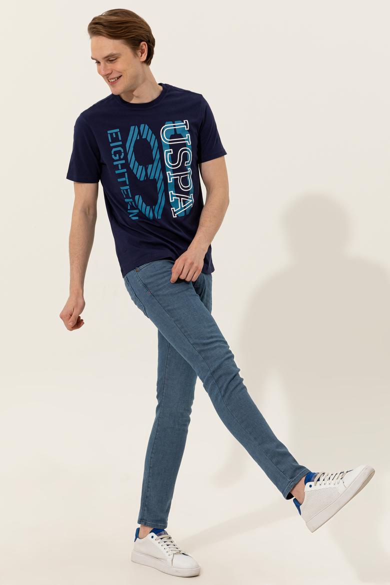 Erkek Lacivert Bisiklet Yaka Tişört - 50246142037