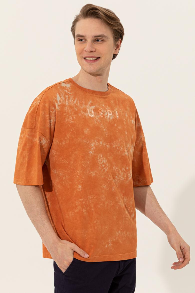 Erkek Kavun Oversize Bisiklet Yaka Tişört - 50249203019