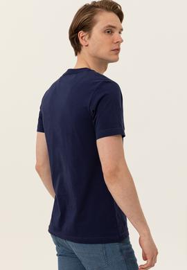 Erkek Lacivert Bisiklet Yaka Tişört - 50248615022
