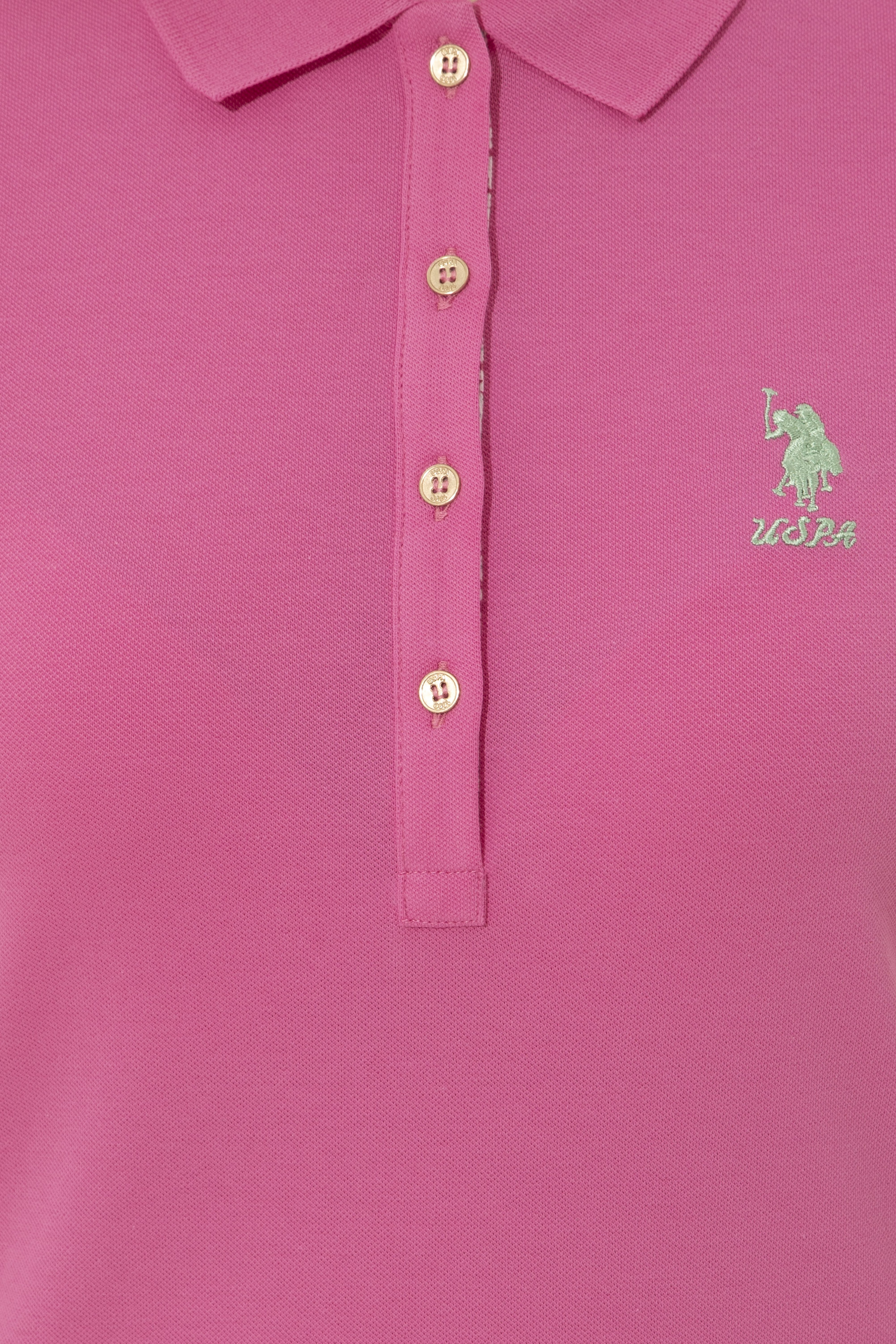 Kadın Pembe Basic Polo Yaka Tişört - Image 6