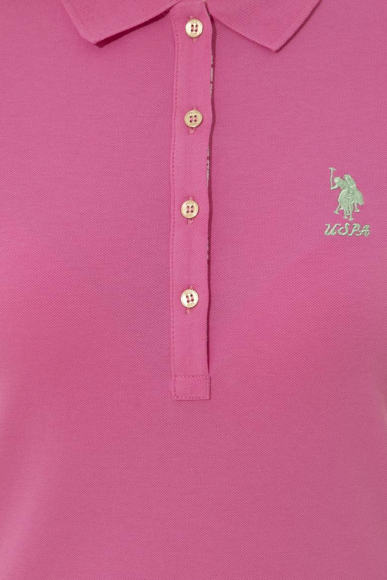 Kadın Pembe Basic Polo Yaka Tişört - 50246287065