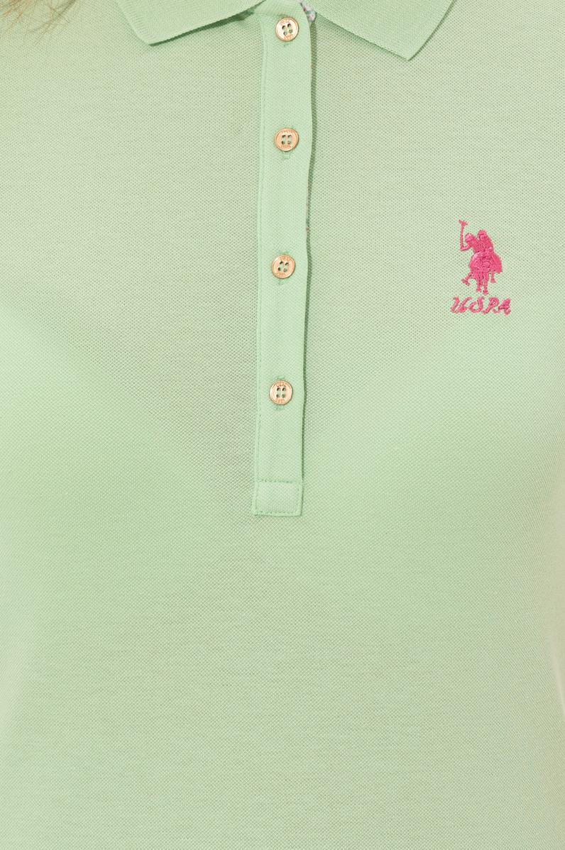 Kadın Mint Basic Polo Yaka Tişört