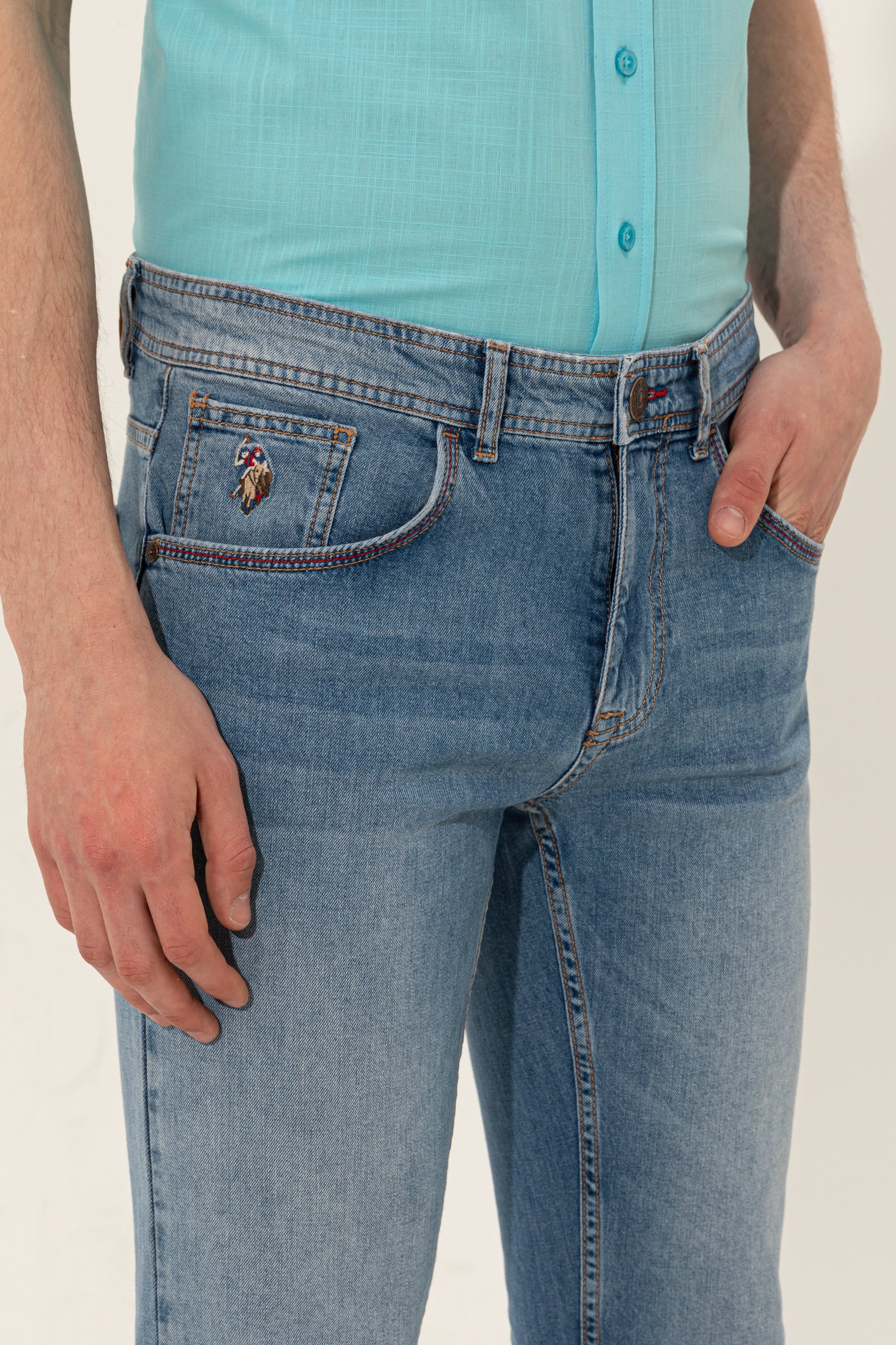 Erkek Açık Mavi Jean Pantolon