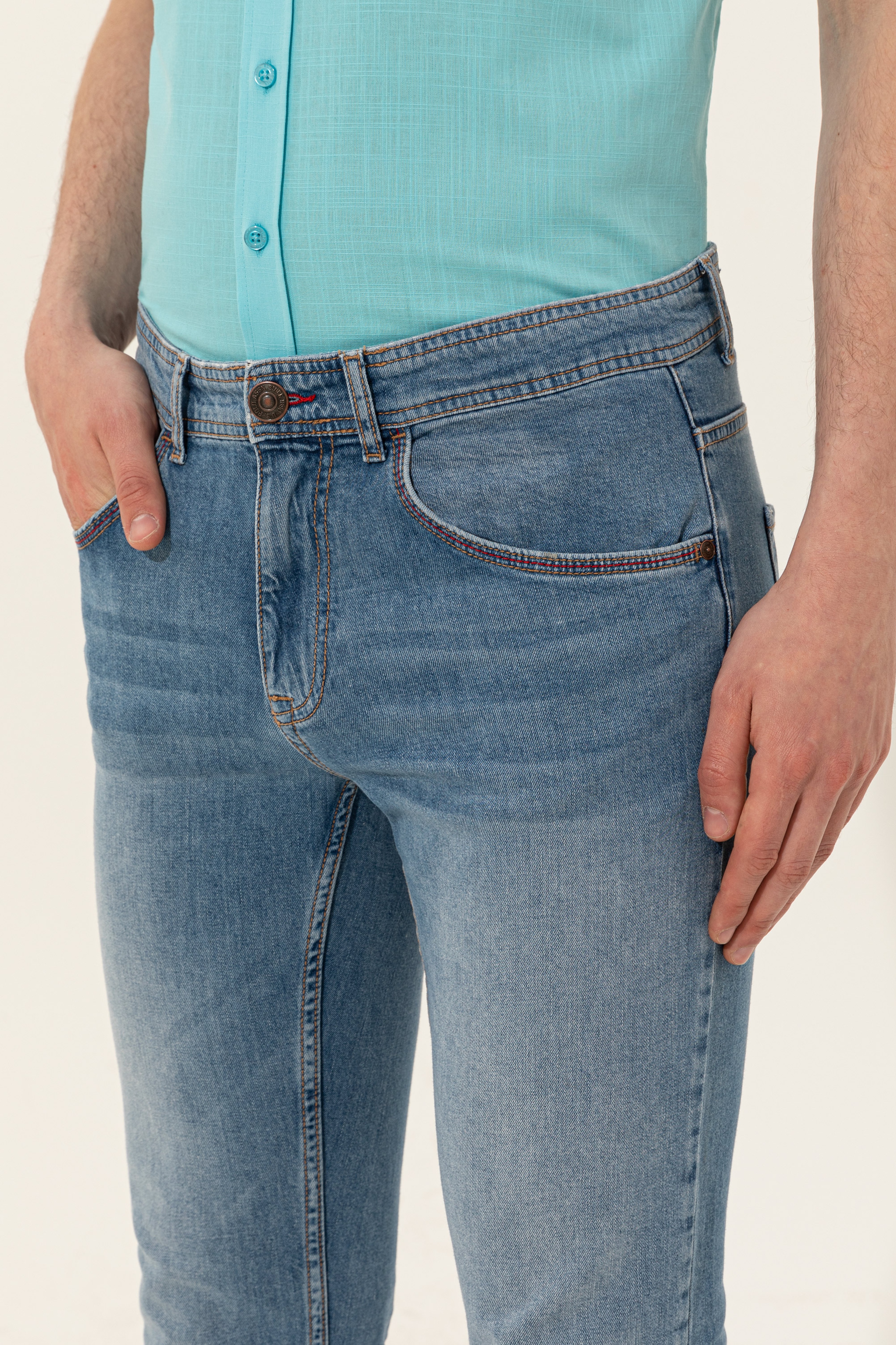 Erkek Açık Mavi Jean Pantolon