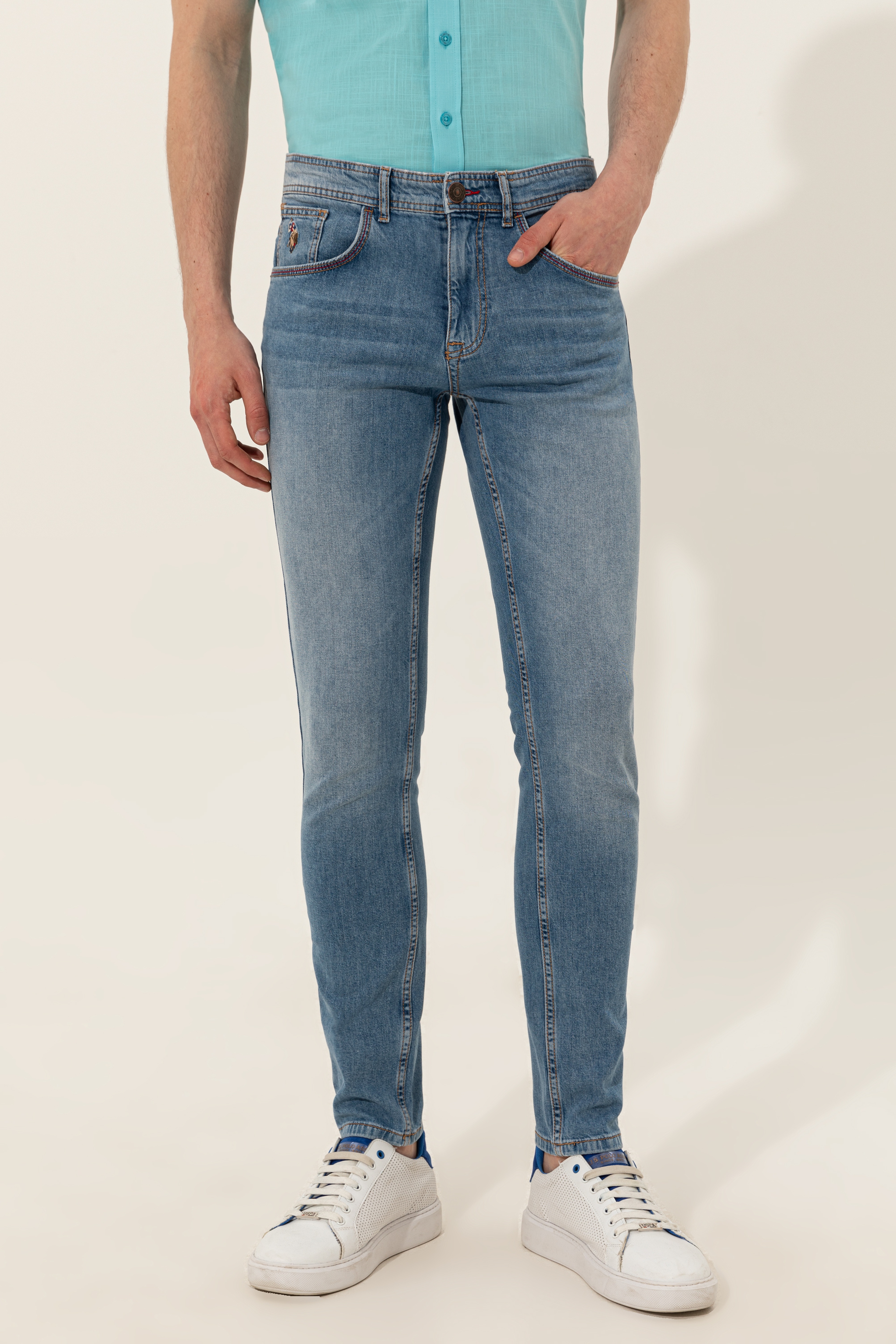 Erkek Açık Mavi Jean Pantolon