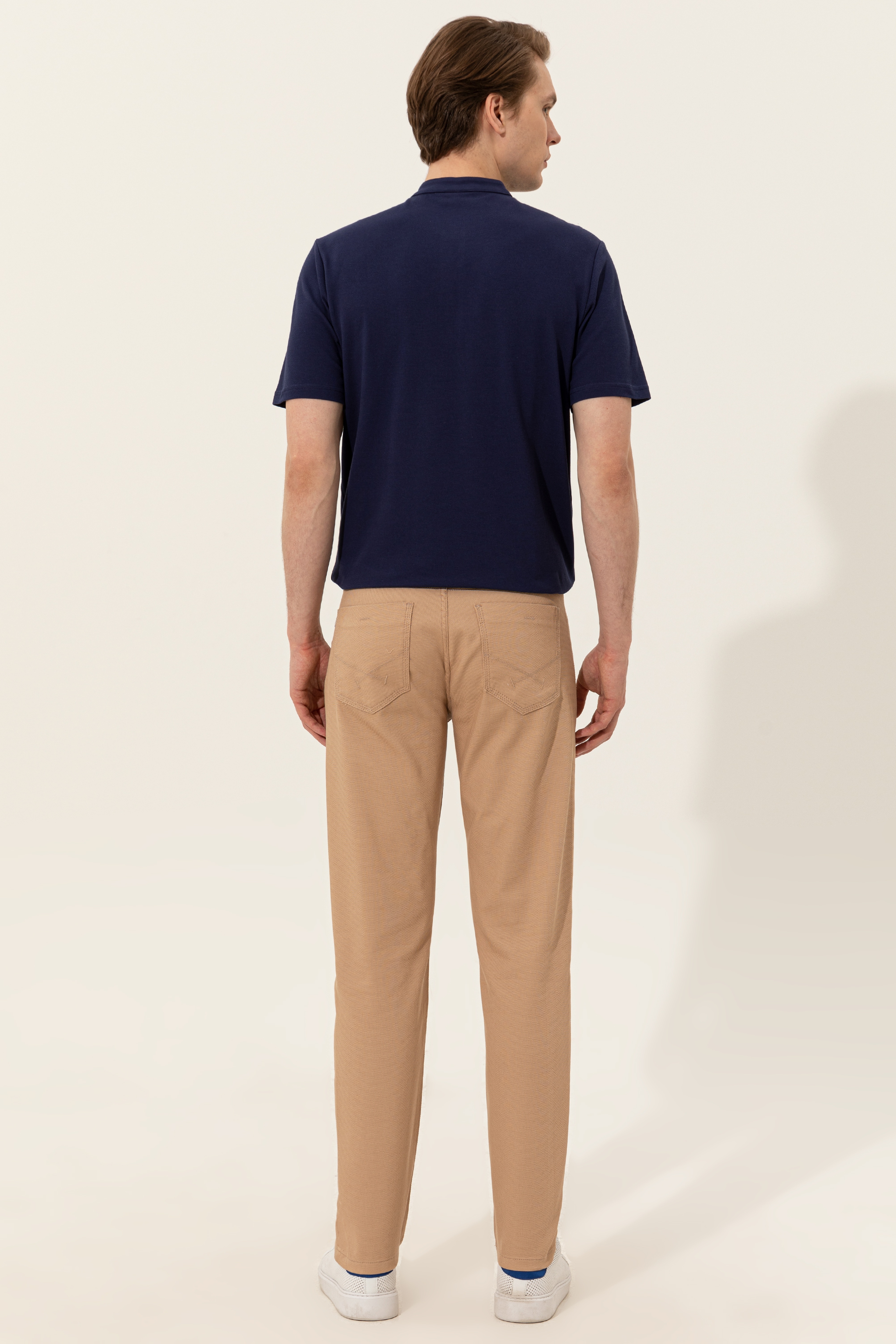 Erkek Regular Fit Kum Kanvas Pantolon - Image 3