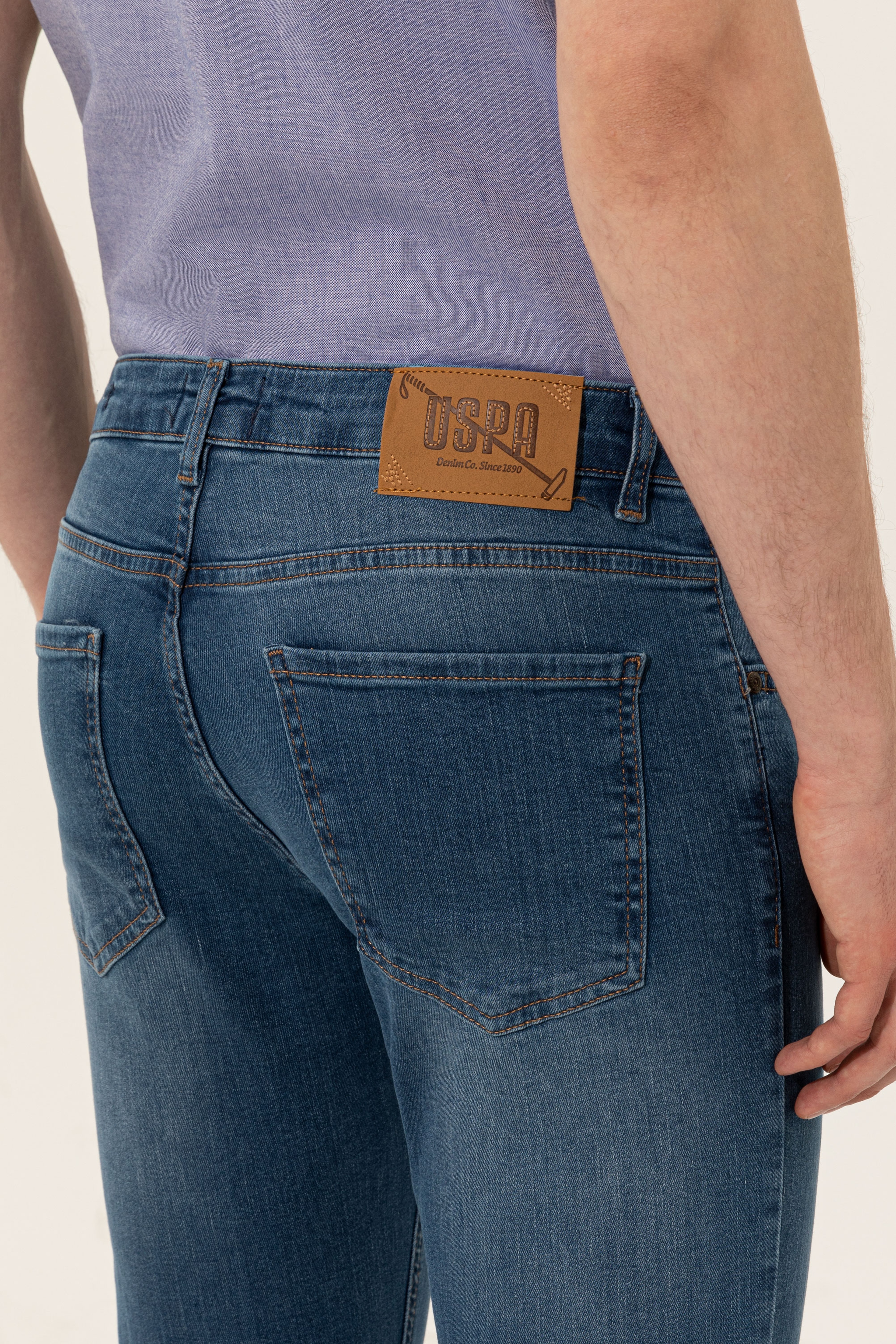 Erkek Mavi Denim Pantolon - Image 6
