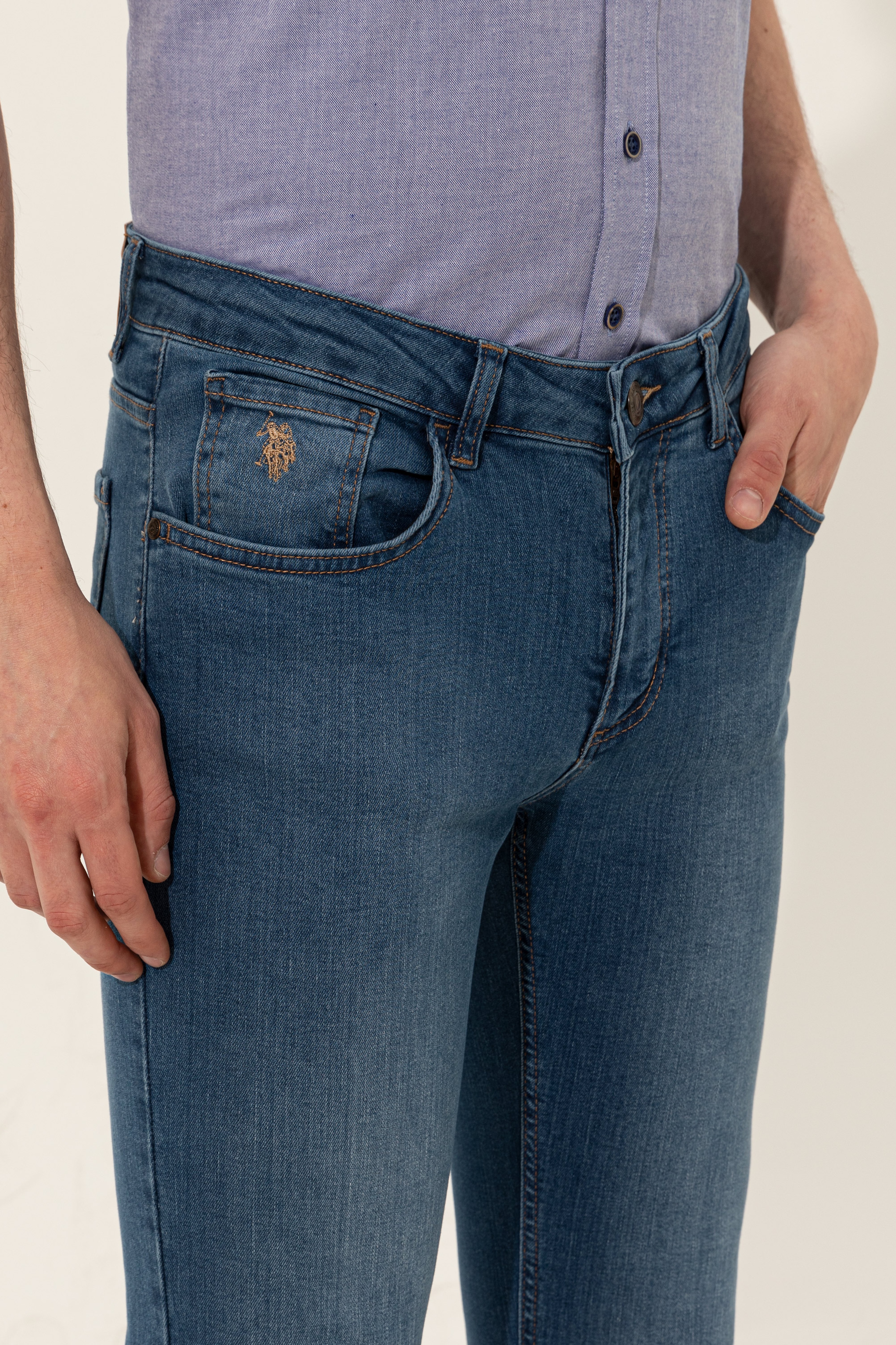 Erkek Mavi Denim Pantolon