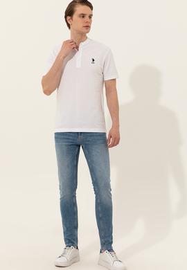 Erkek Beyaz Hakim Yaka T-Shirt - 50246102006