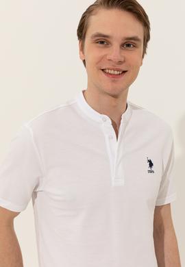 Erkek Beyaz Hakim Yaka T-Shirt - 50246102006