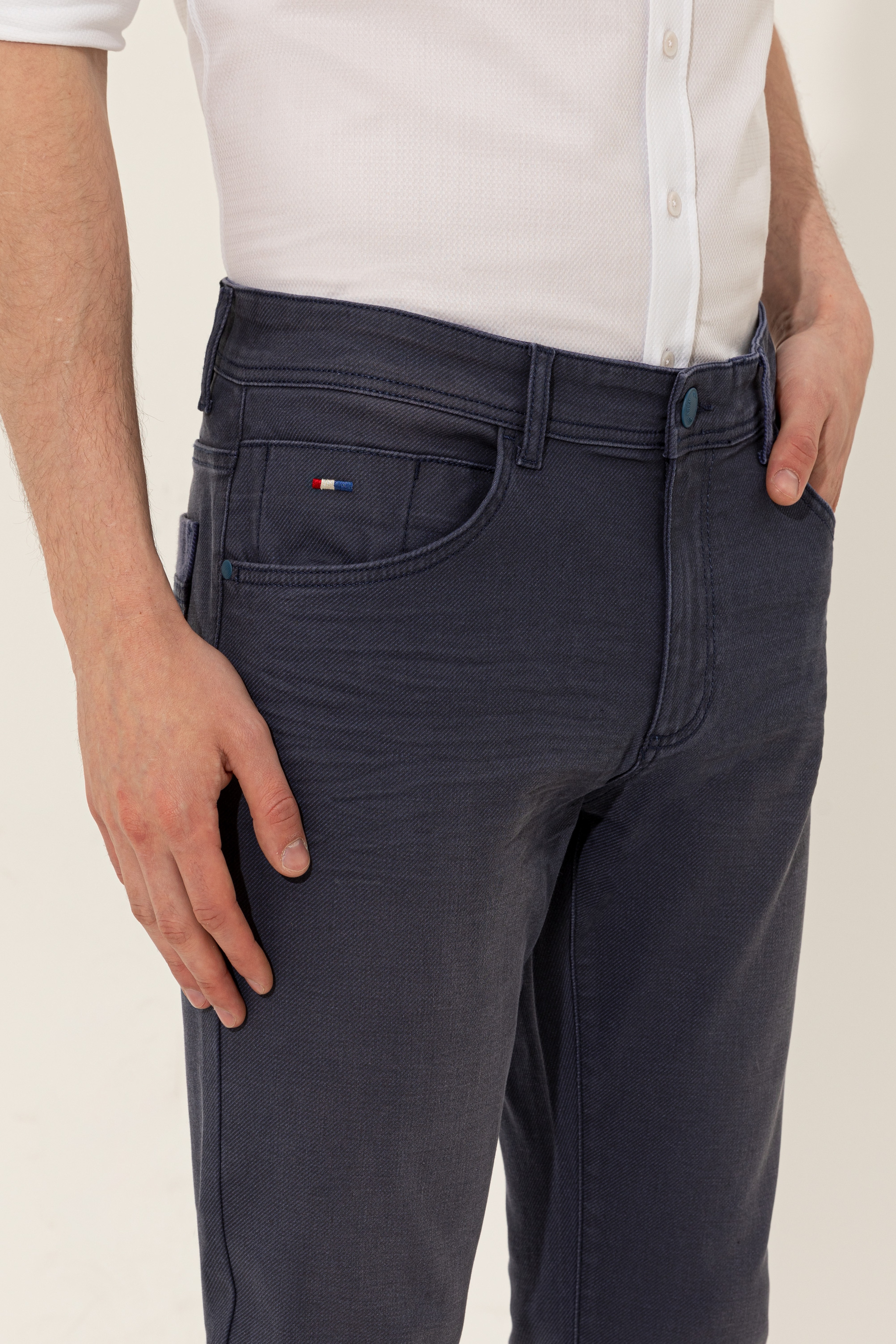 Erkek Lacivert Denim Pantolon - Image 7