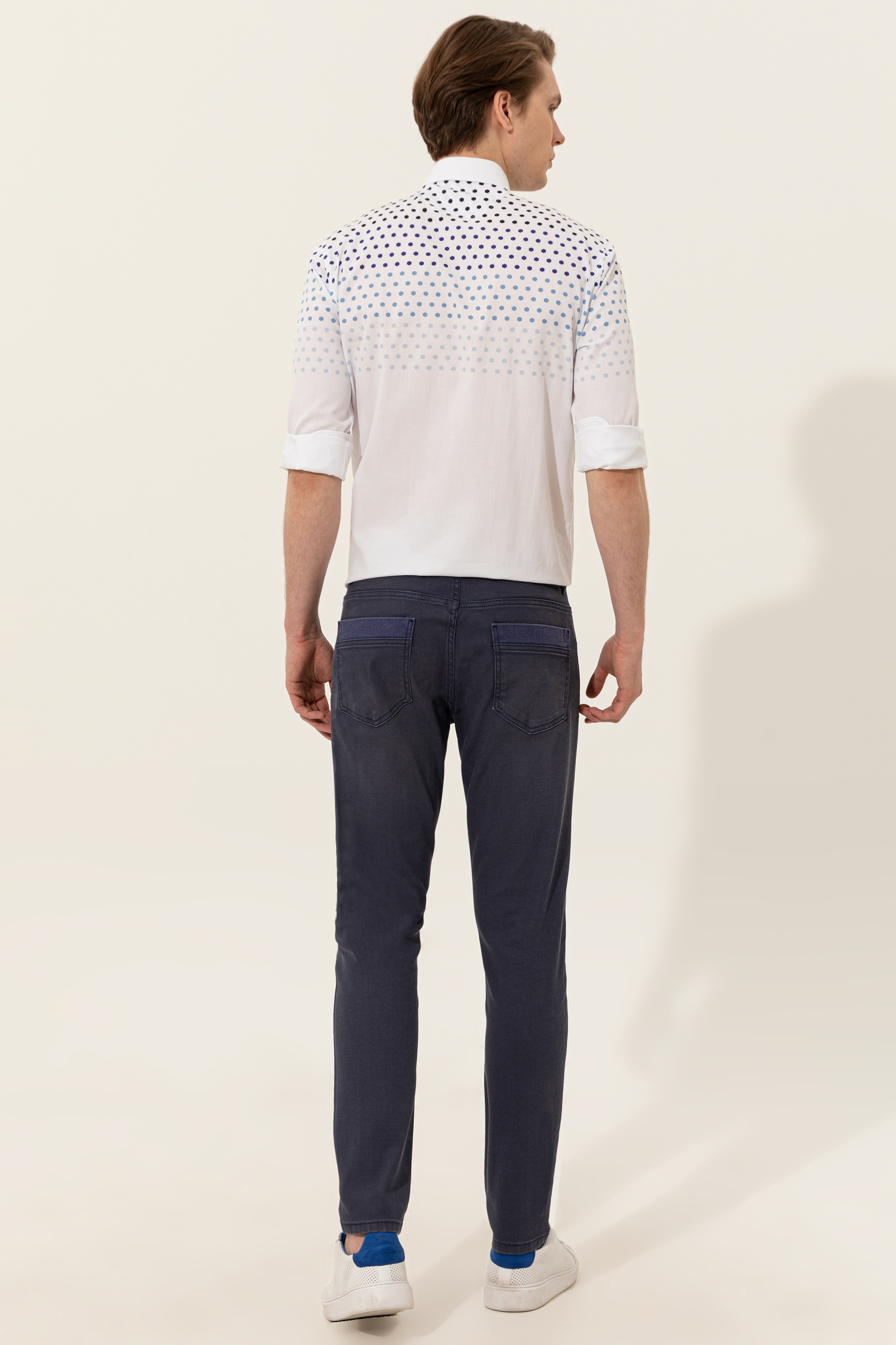 Erkek Lacivert Denim Pantolon - Image 4