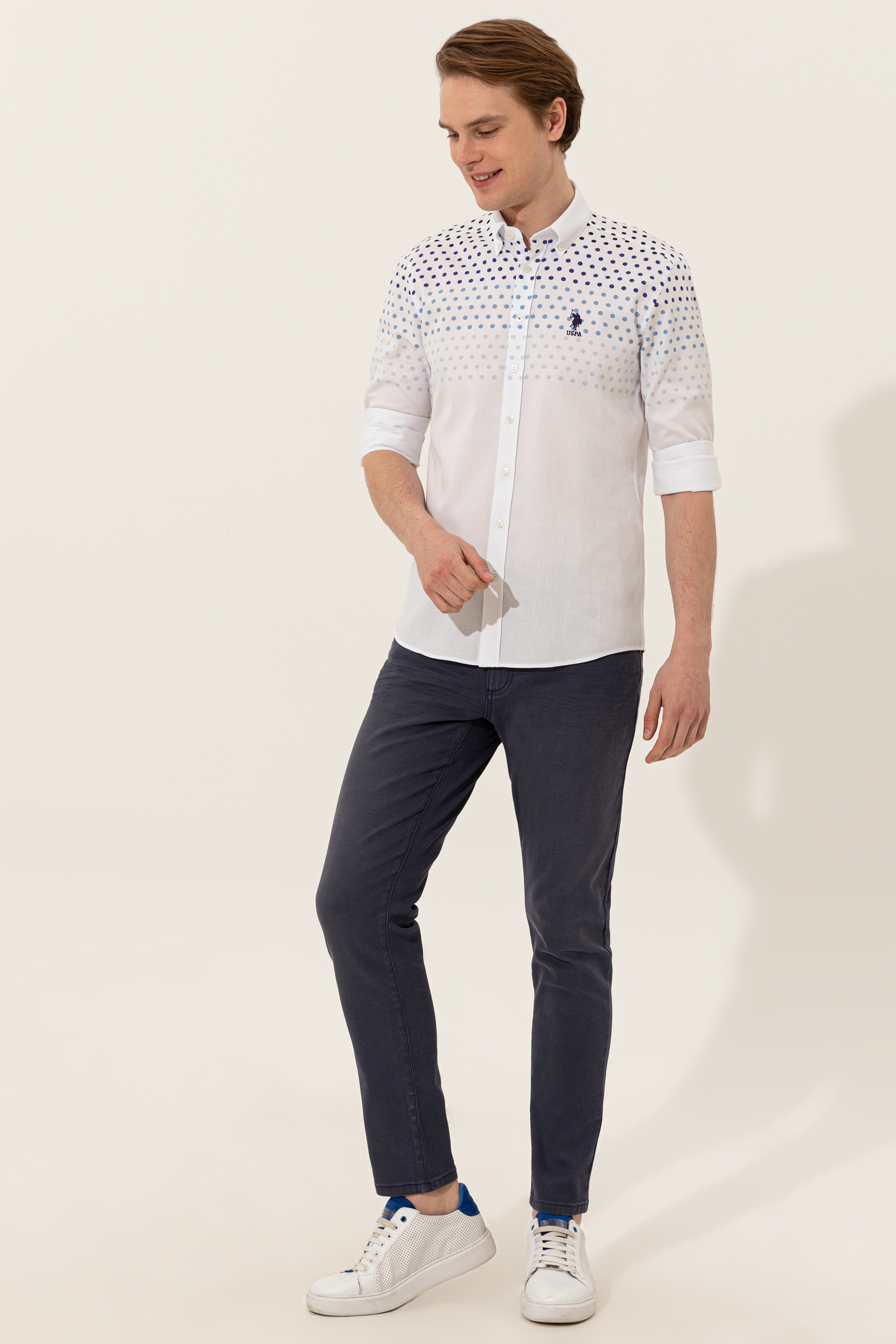 Erkek Lacivert Denim Pantolon - Image 3