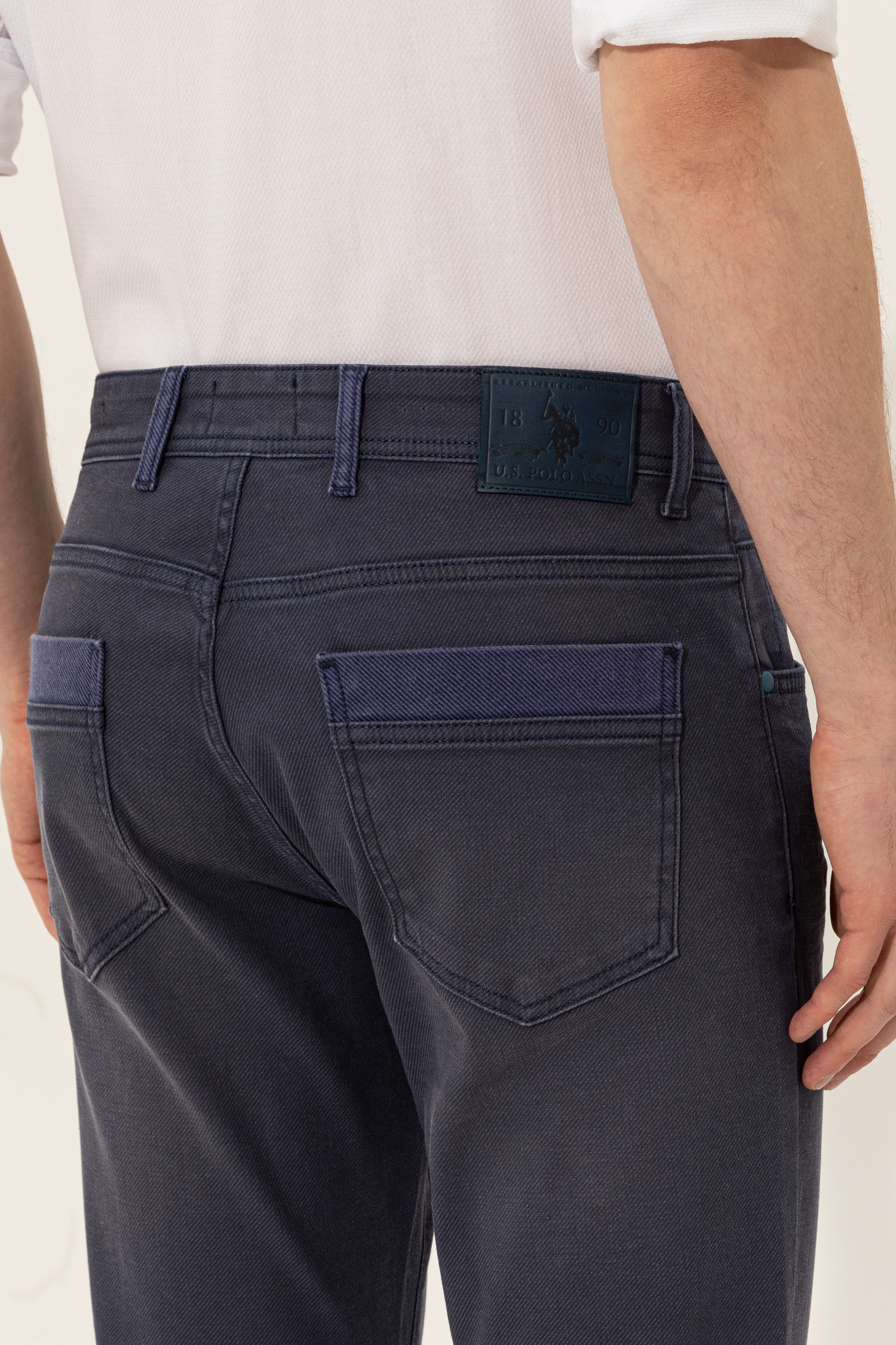 Erkek Lacivert Denim Pantolon