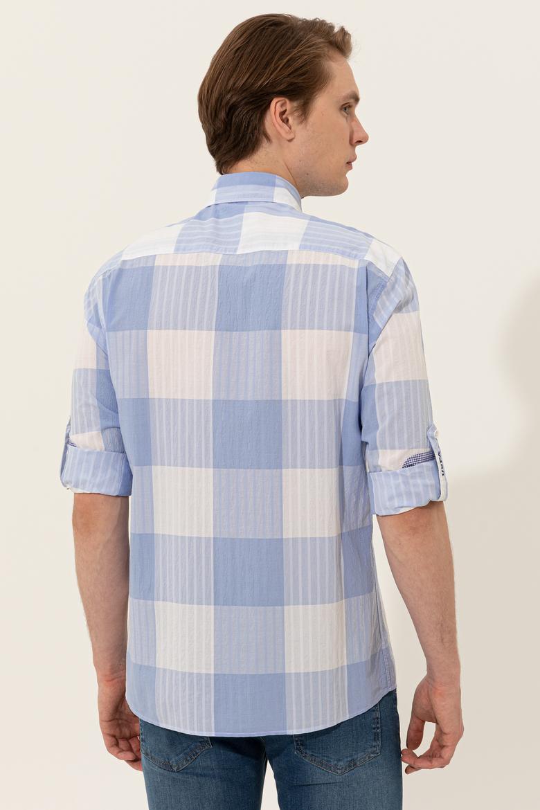 Erkek Mavi Uzun Kollu Gömlek - 50248204006