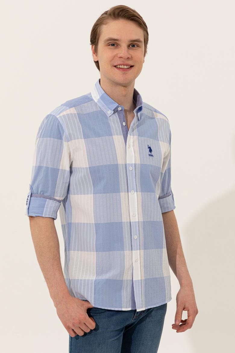 Erkek Mavi Uzun Kollu Gömlek - 50248204006