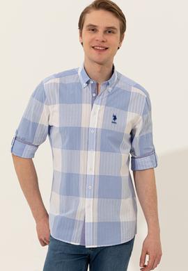 Erkek Mavi Uzun Kollu Gömlek - 50248204006