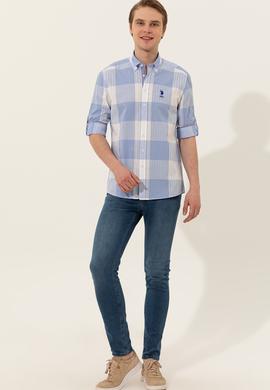 Erkek Mavi Uzun Kollu Gömlek - 50248204006