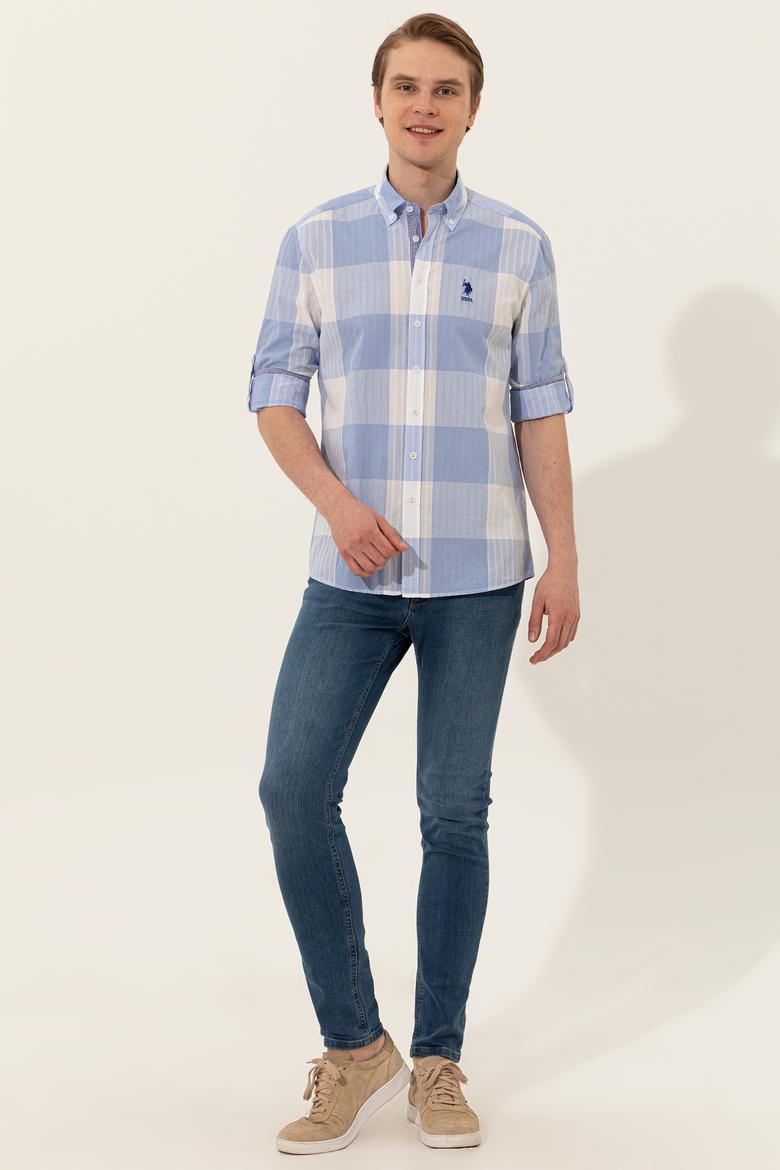 Erkek Mavi Uzun Kollu Gömlek - 50248204006