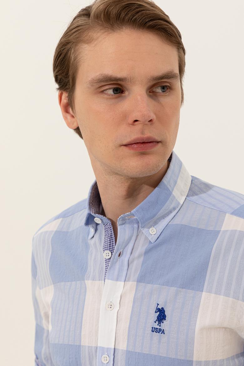 Erkek Mavi Uzun Kollu Gömlek - 50248204006