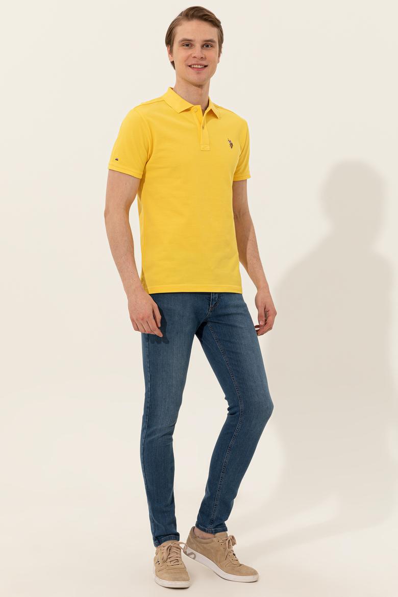 Erkek Açık Sarı Polo Yaka T-Shirt Basic - 50248556013