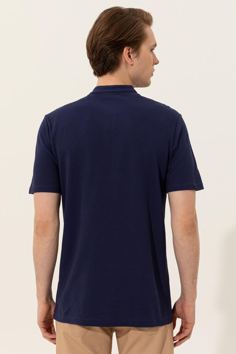 Erkek Lacivert Hakim Yaka Tişört - 50246102016