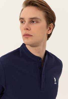 Erkek Lacivert Hakim Yaka Tişört - 50246102016