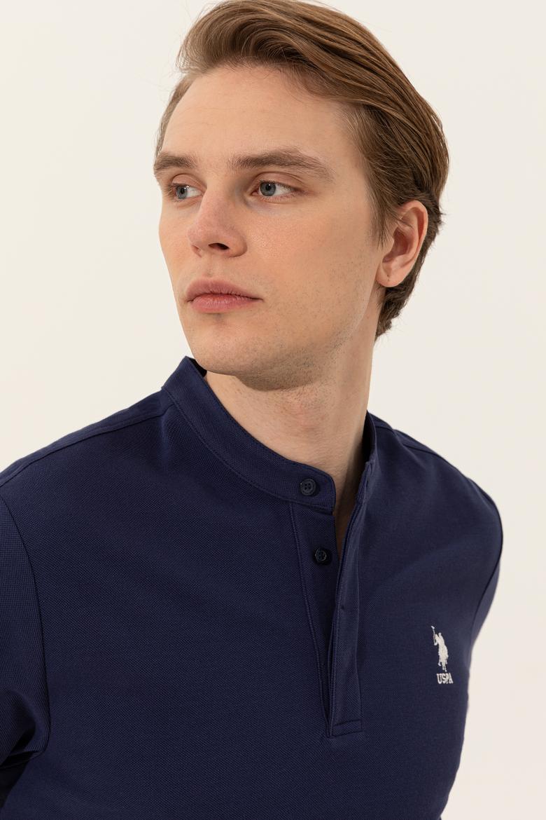 Erkek Lacivert Hakim Yaka Tişört - 50246102016