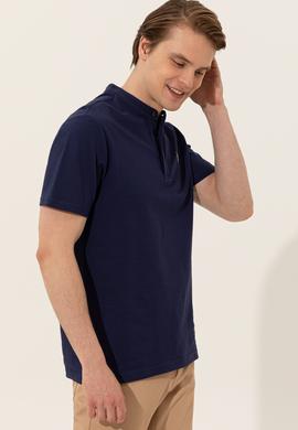 Erkek Lacivert Hakim Yaka Tişört - 50246102016